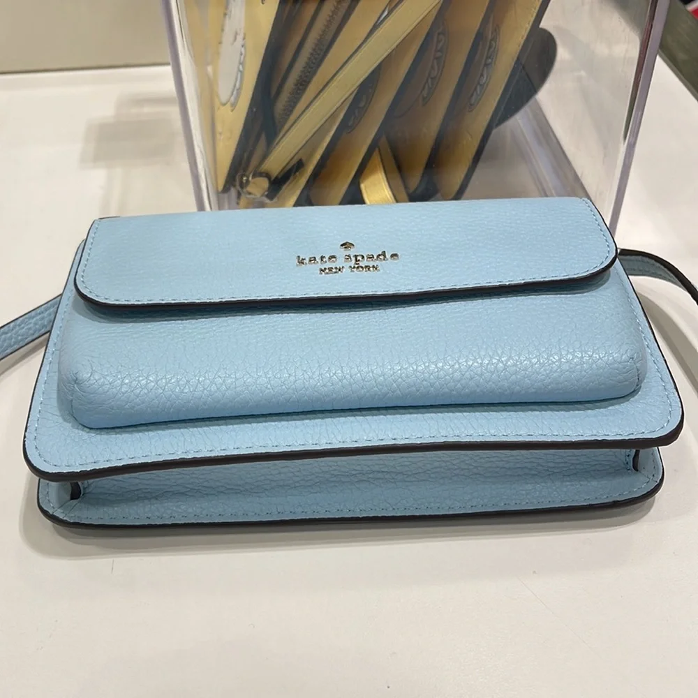 NWT Kate Spade Leila Small Crossbody K8284  Leather Dewy Blue  NWT